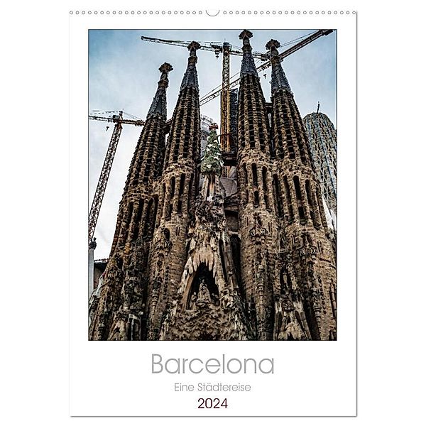 Barcelona - Eine Städtereise (Wandkalender 2024 DIN A2 hoch), CALVENDO Monatskalender, Jakebrueck