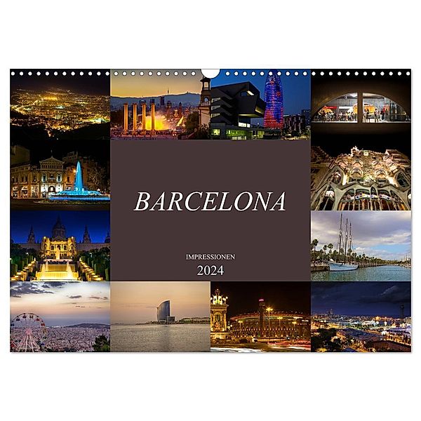 Barcelona Impressionen (Wandkalender 2024 DIN A3 quer), CALVENDO Monatskalender, Dirk Meutzner
