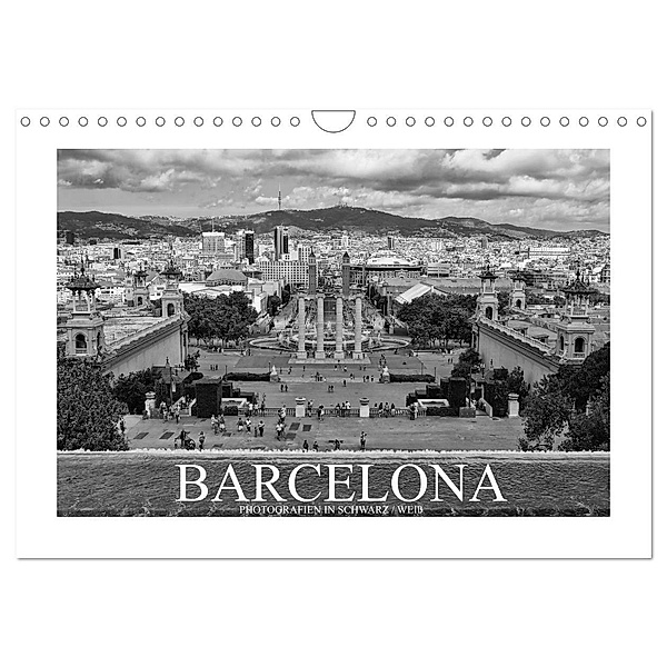 Barcelona Photografien in Schwarz / Weiß (Wandkalender 2024 DIN A4 quer), CALVENDO Monatskalender, Dirk Meutzner