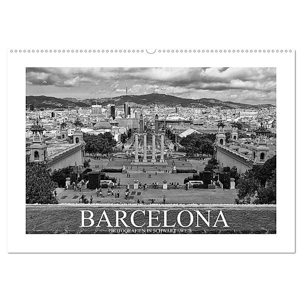 Barcelona Photografien in Schwarz / Weiß (Wandkalender 2024 DIN A2 quer), CALVENDO Monatskalender, Dirk Meutzner