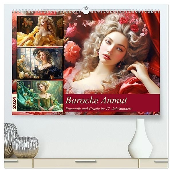 Barocke Anmut. Romantik und Grazie im 17. Jahrhundert (hochwertiger Premium Wandkalender 2024 DIN A2 quer), Kunstdruck in Hochglanz, Rose Hurley