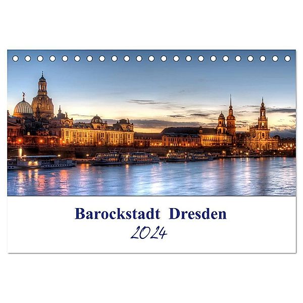 Barockstadt Dresden (Tischkalender 2024 DIN A5 quer), CALVENDO Monatskalender, Steffen Gierok ; Magic Artist Design
