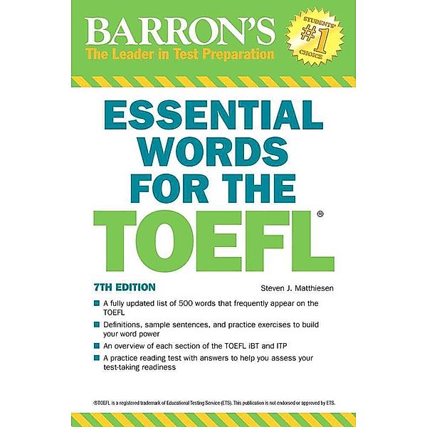 Barron's Test Prep / Barron's Essential Words for the TOEFL, Steven J. Matthiesen