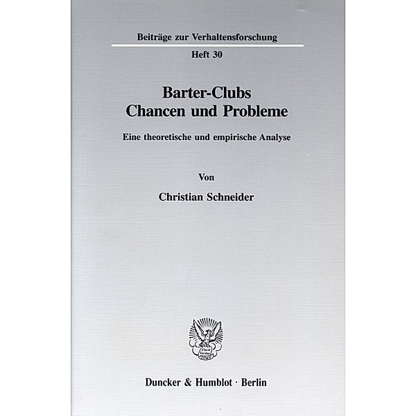 Barter-Clubs - Chancen und Probleme., Christian Schneider