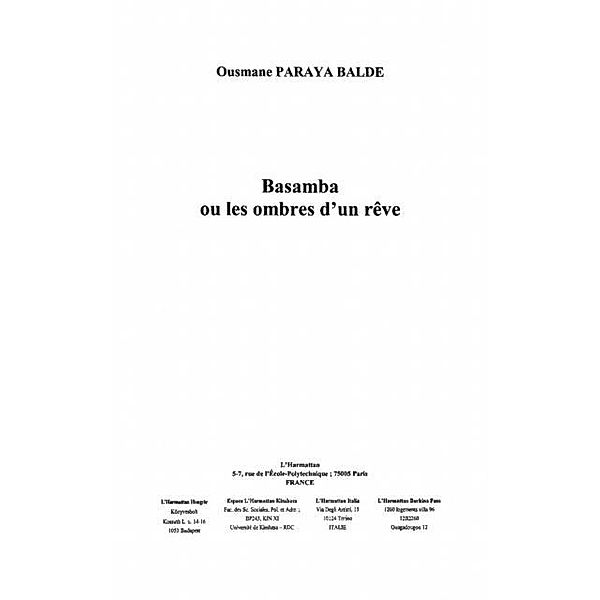 BASAMBA OU LES OMBRES D'UN REVE, Ousmane Paraya Balde