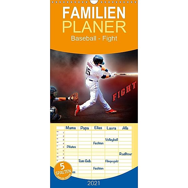 Baseball - Fight - Familienplaner hoch (Wandkalender 2021 , 21 cm x 45 cm, hoch), Peter Roder