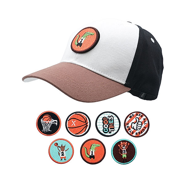 maximo Basecap BASKETBALL mit Badges in schwarz/nougat