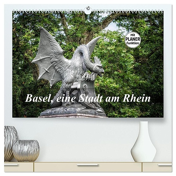 Basel, eine Stadt am Rhein (hochwertiger Premium Wandkalender 2024 DIN A2 quer), Kunstdruck in Hochglanz, Alain Gaymard
