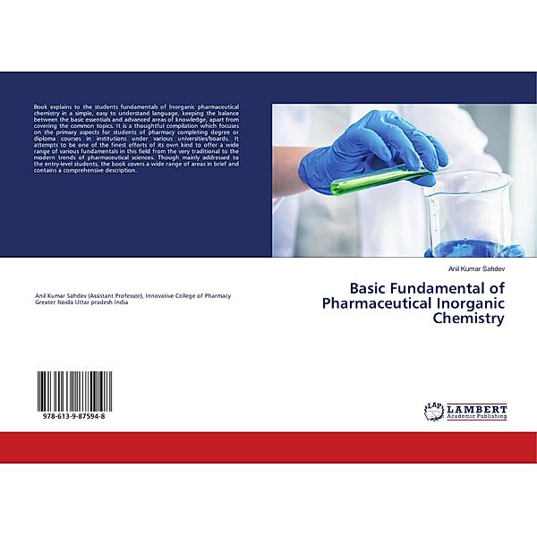 Basic Fundamental of Pharmaceutical Inorganic Chemistry, Anil Kumar Sahdev