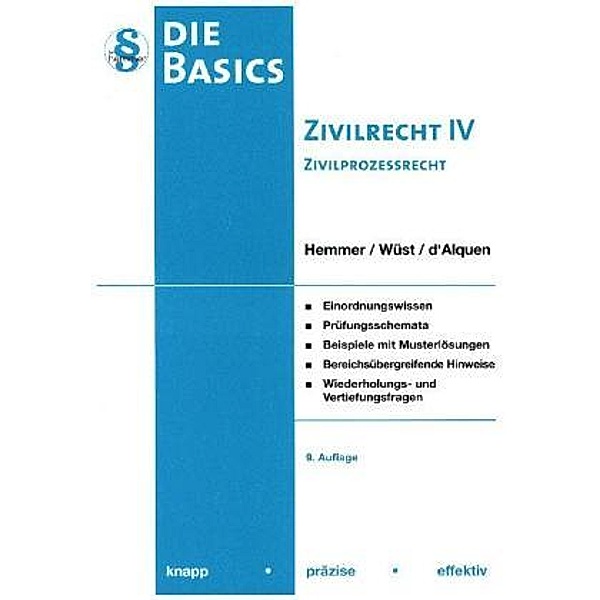 Basic Zivilrecht, Zivilprozessrecht, Karl-Edmund Hemmer, Achim Wüst, Clemens d' Alquen