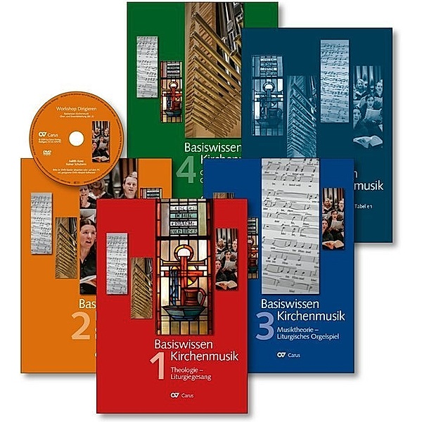 Basiswissen Kirchenmusik, 4 Bde. + Registerband + DVD