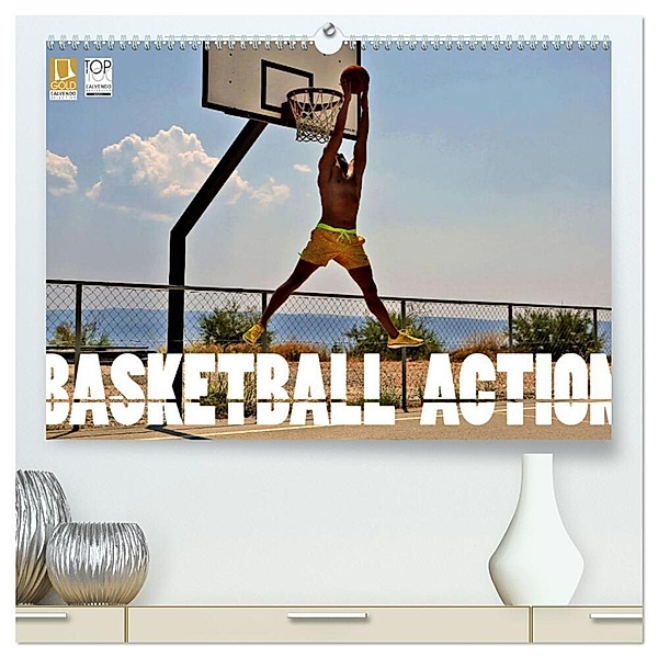 Basketball Action (hochwertiger Premium Wandkalender 2024 DIN A2 quer), Kunstdruck in Hochglanz, Boris Robert