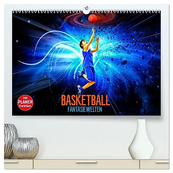Basketball Fantasiewelten (hochwertiger Premium Wandkalender 2025 DIN A2 quer), Kunstdruck in Hochglanz, Calvendo, Dirk Meutzner