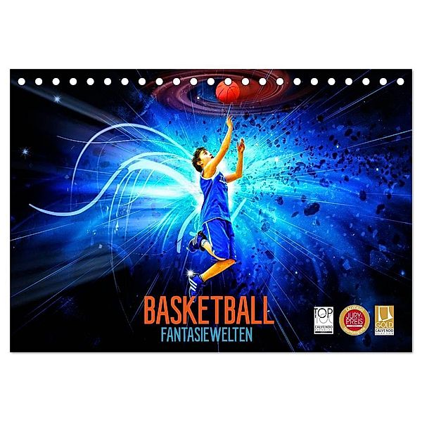 Basketball Fantasiewelten (Tischkalender 2025 DIN A5 quer), CALVENDO Monatskalender, Calvendo, Dirk Meutzner