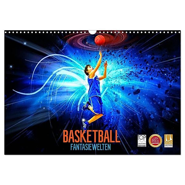 Basketball Fantasiewelten (Wandkalender 2025 DIN A3 quer), CALVENDO Monatskalender, Calvendo, Dirk Meutzner