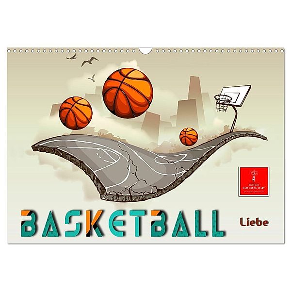 Basketball Liebe (Wandkalender 2024 DIN A3 quer), CALVENDO Monatskalender, Peter Roder