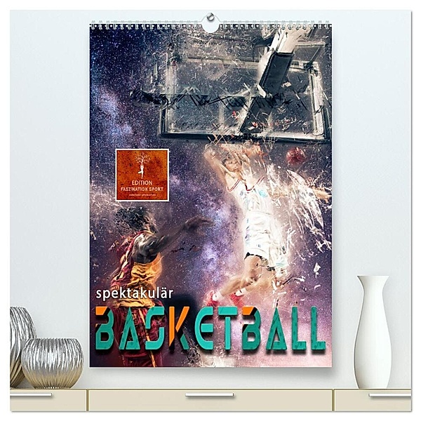 Basketball spektakulär (hochwertiger Premium Wandkalender 2024 DIN A2 hoch), Kunstdruck in Hochglanz, Peter Roder