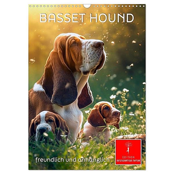 Basset Hound - freundlich und anhänglich (Wandkalender 2025 DIN A3 hoch), CALVENDO Monatskalender, Calvendo, Peter Roder