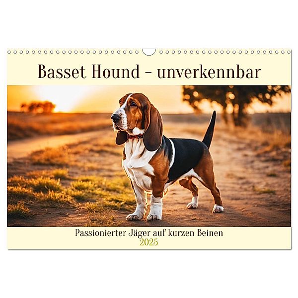 Basset Hound - unverkennbar (Wandkalender 2025 DIN A3 quer), CALVENDO Monatskalender, Calvendo, Claudia Kleemann