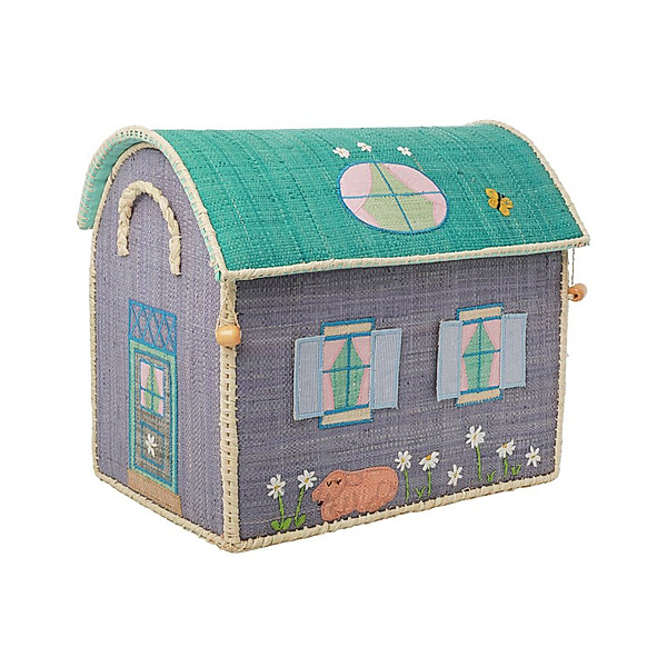 rice Bast-Spielzeugkiste HOUSE SMALL (36x31x25) in lila