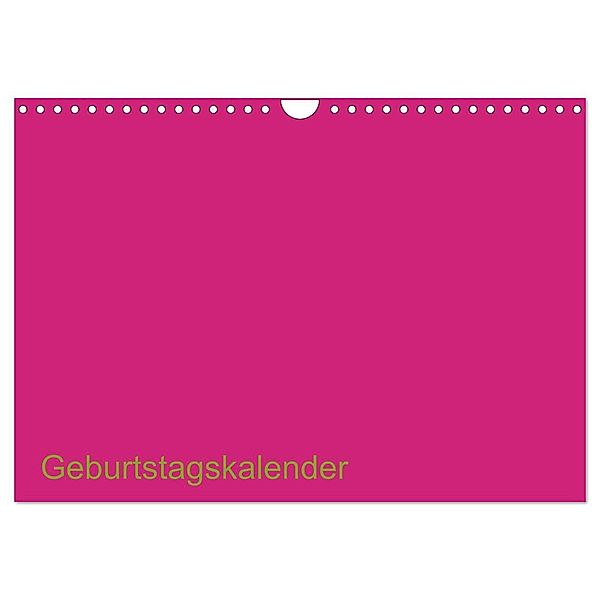 Bastel-Geburtstagskalender pink / Geburtstagskalender (Wandkalender 2024 DIN A4 quer), CALVENDO Monatskalender, Kreativ ist gut