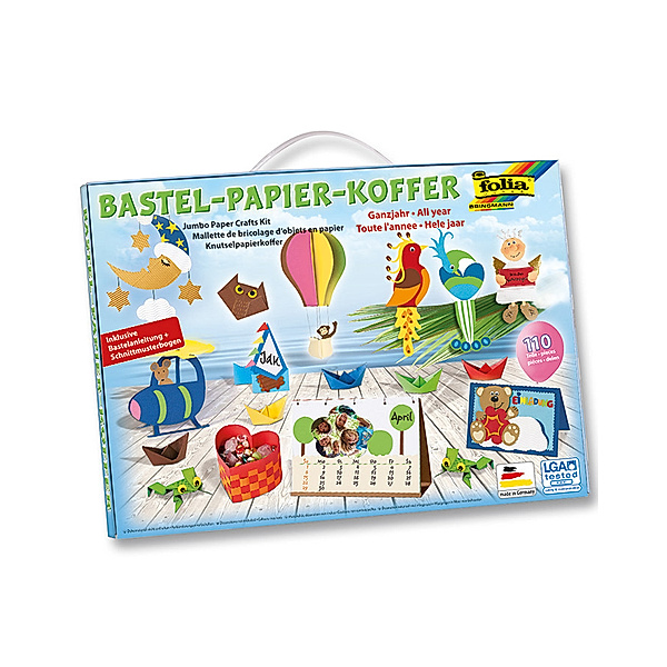 folia Bastel-Koffer BASIC 110-teilig in bunt