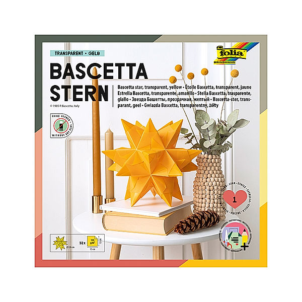 folia Bastel-Set BASCETTA-STERN (20cm) 32-teilig in gelb