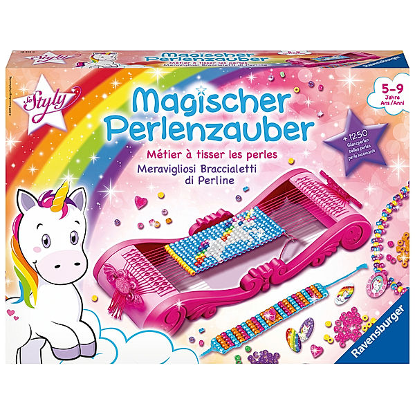 Ravensburger Verlag Bastel-Set MAGISCHER PERLENZAUBER – EINHORN mit 1250 Perlen