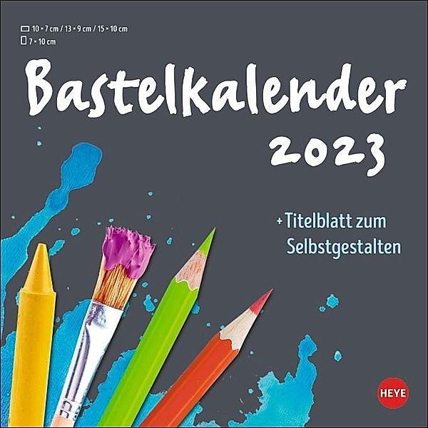 Bastelkalender 2023 anthrazit klein. Blanko-Kalender zum Basteln mit extra Titelblatt für eine persönliche Gestaltung. F