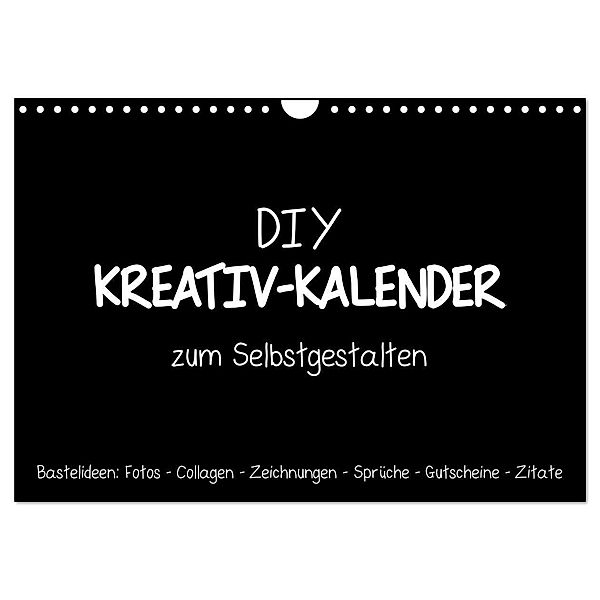 Bastelkalender: DIY Kreativ-Kalender -schwarz- (Wandkalender 2024 DIN A4 quer), CALVENDO Monatskalender, Michael Speer