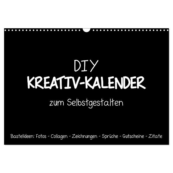 Bastelkalender: DIY Kreativ-Kalender -schwarz- (Wandkalender 2024 DIN A3 quer), CALVENDO Monatskalender, Michael Speer