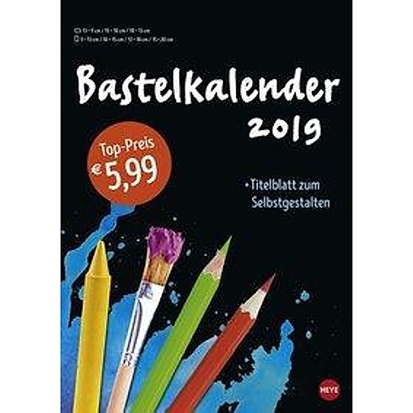 Bastelkalender schwarz A4 2019
