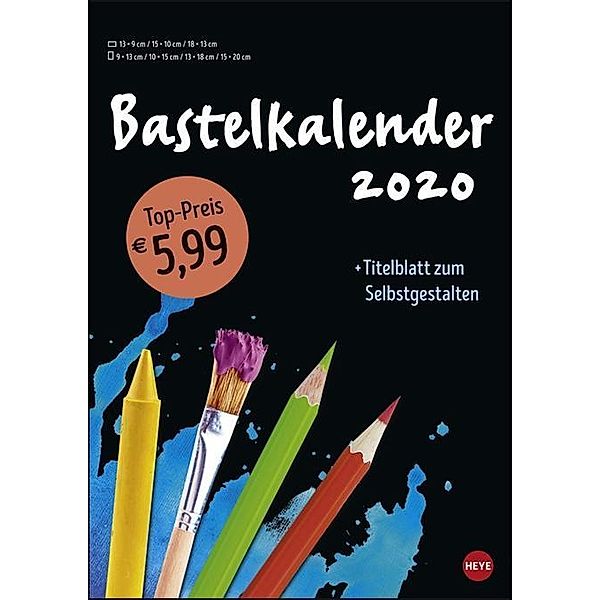 Bastelkalender schwarz A4 2020