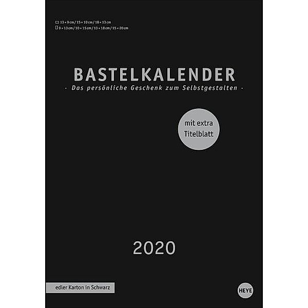 Bastelkalender schwarz A4 2020