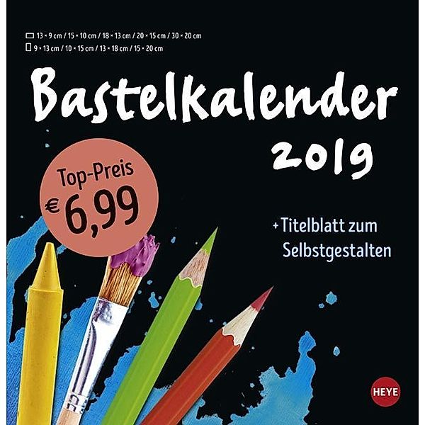 Bastelkalender schwarz groß 2019