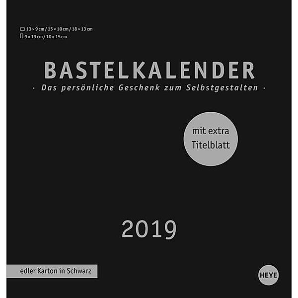 Bastelkalender schwarz mittel 2019