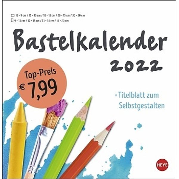 Bastelkalender weiß groß 2022