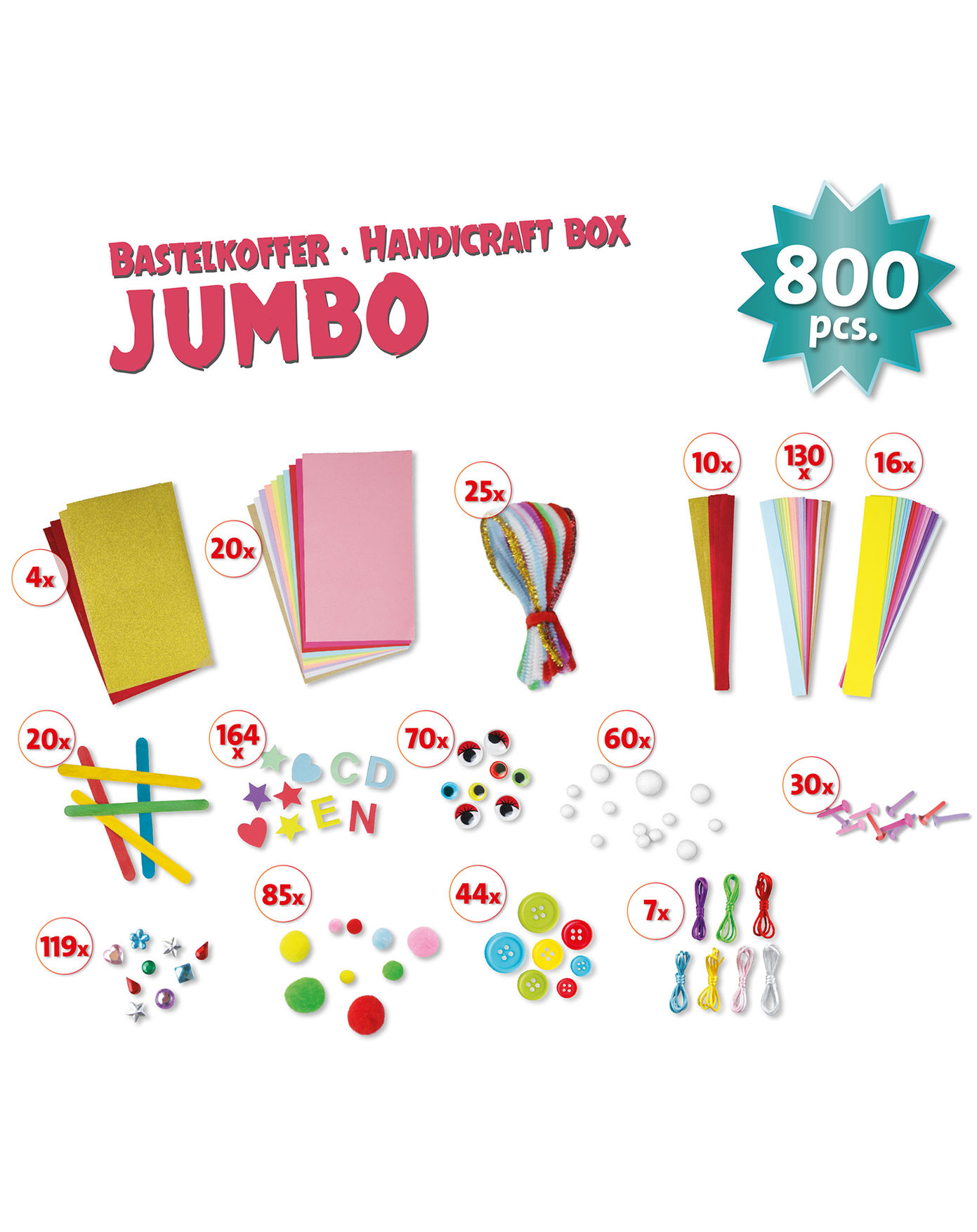 Bastelkoffer JUMBO PINK 800-teilig bestellen