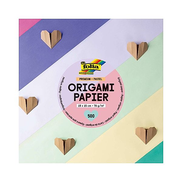 folia Bastelpapier ORIGAMI-PREMIUM-PASTELL (15x15cm) 500 Blatt