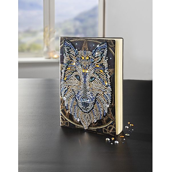 Bastelset Diamond Painting Wolf Notizbuch DIN A5