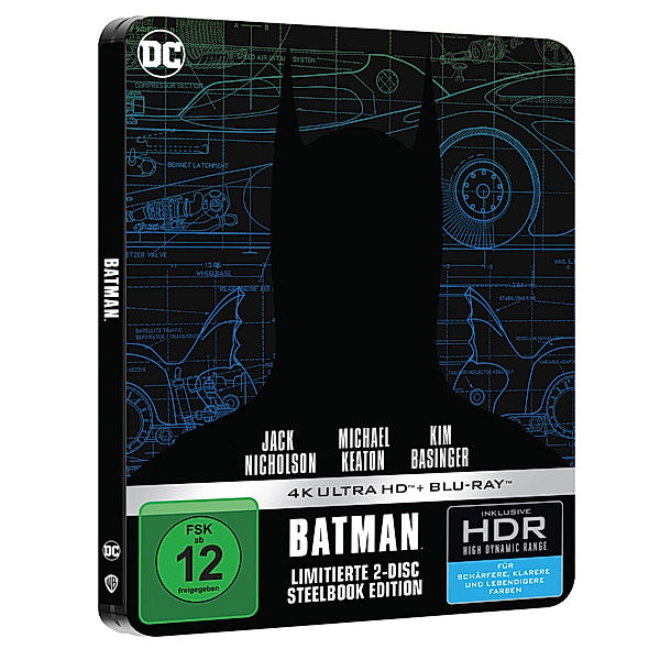 Batman (1989) - Steelbook (4K Ultra HD), Jack Nicholson Kim Basinger Michael Keaton