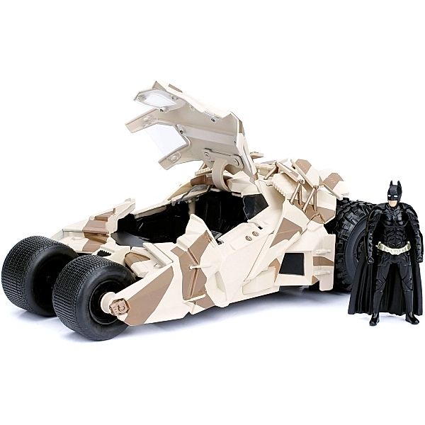 Batman The Dark Knight Diecast Modell 1/24 2008 Batmobile Camo mit Figur