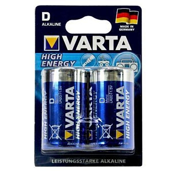 Batterie Varta Alkaline High Energy LR20 D Mono, 1,5 V, 2er