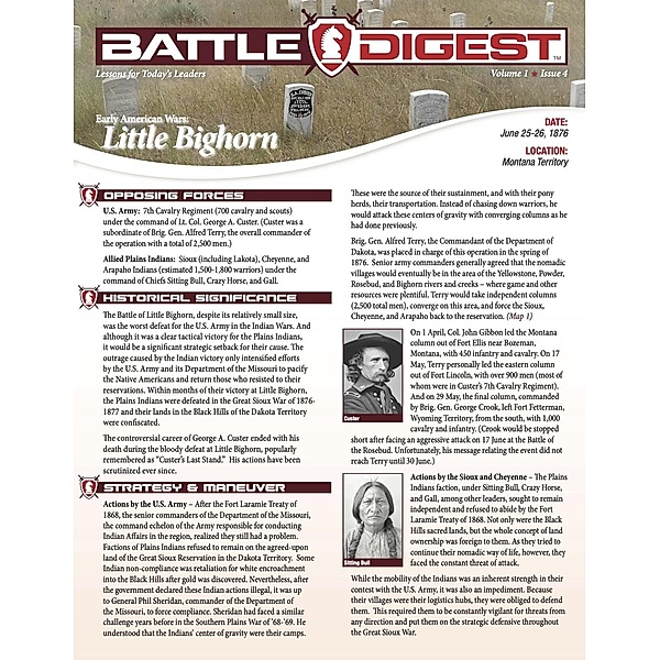 Battle Digest: Little Bighorn / Battle Digest
