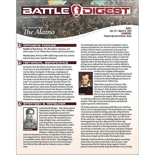 Battle Digest: The Alamo / Battle Digest, Christopher J. Petty, Michael E. Haskew