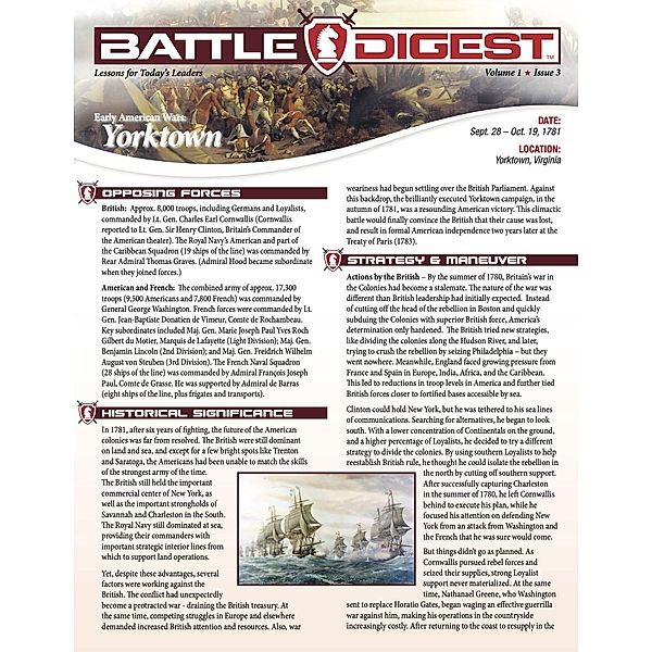 Battle Digest: Yorktown / Battle Digest, Petty Christopher J. Petty