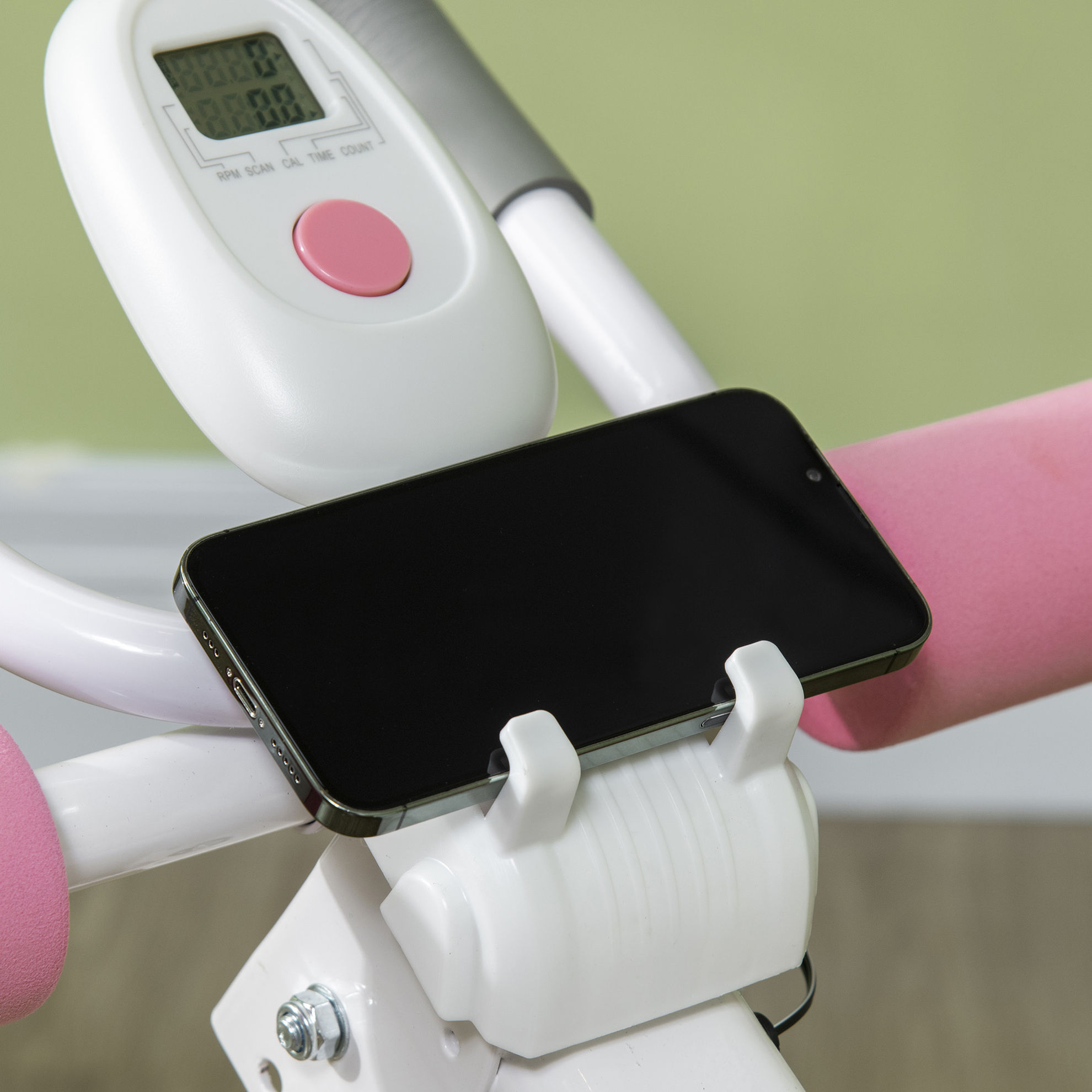 Bauchtrainer mit LCD-Monitor, Handyhalterung und Polstern für die Knie  weiß, rosa Farbe: weiß, rosa | Weltbild.de
