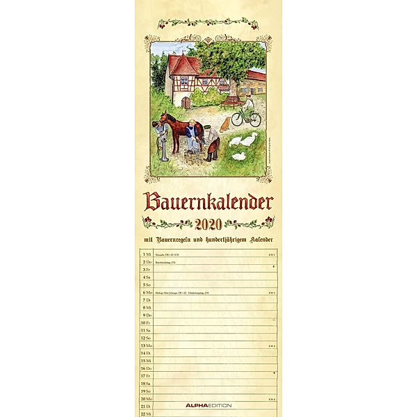 Bauernkalender 2020, ALPHA EDITION