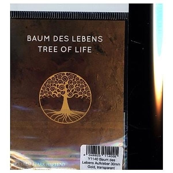 Baum des Lebens Aufkleber 30mm Gold, transparent