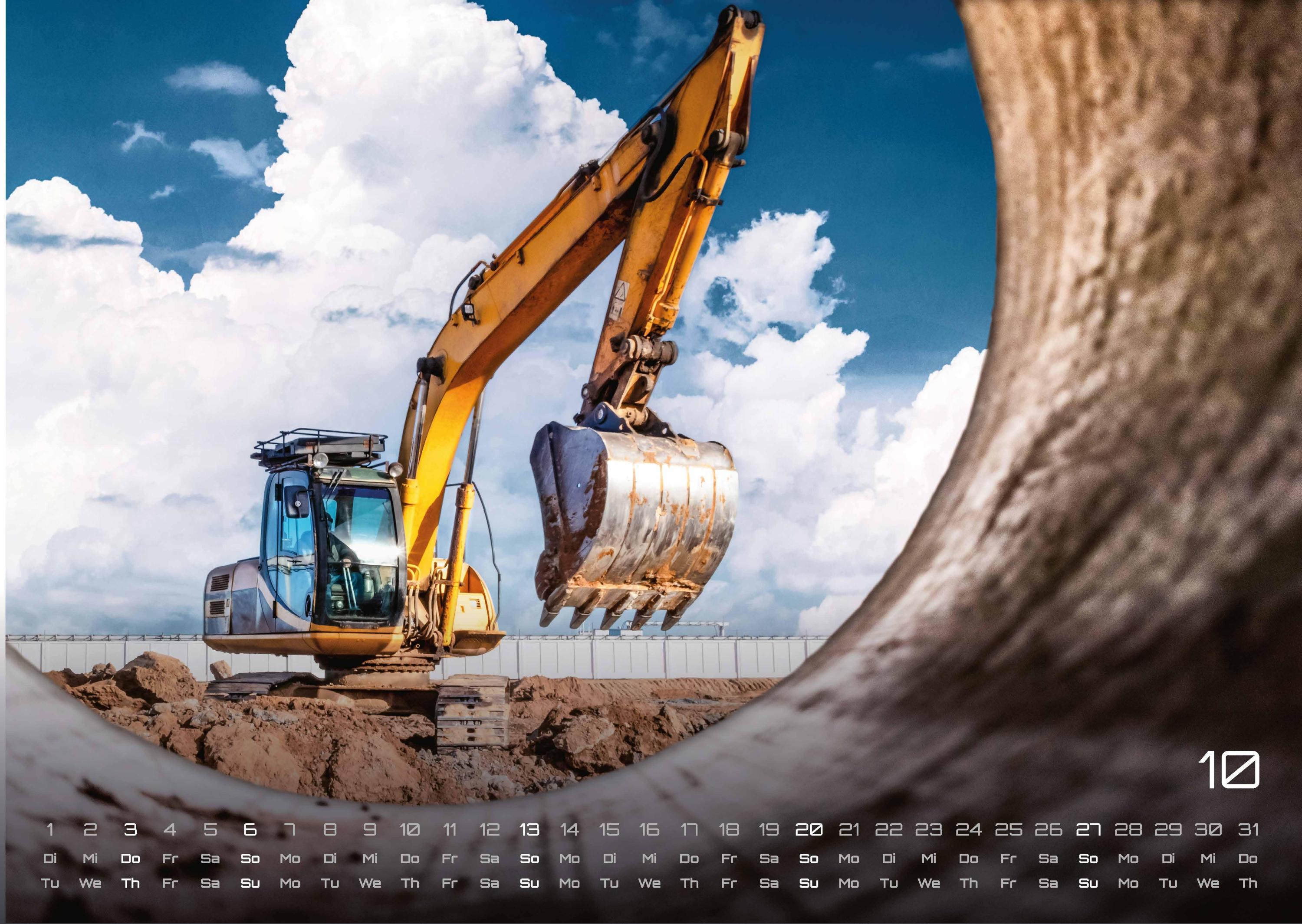 Baumaschinen - gigantische Bauhelfer - 2024 - Kalender DIN A3 - Kalender bestellen